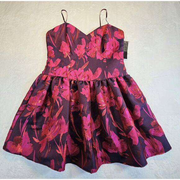 Aidan Mattox Dresses & Skirts - Aidan Mattox Sleeveless Floral‎ Jacquard Party Dress Pink/ Fuchsia Size 16 NWT